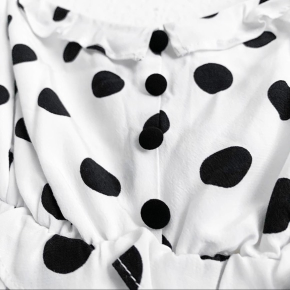 FOR LOVE & LEMONS lexington polka dot romper, s - Picture 3 of 13